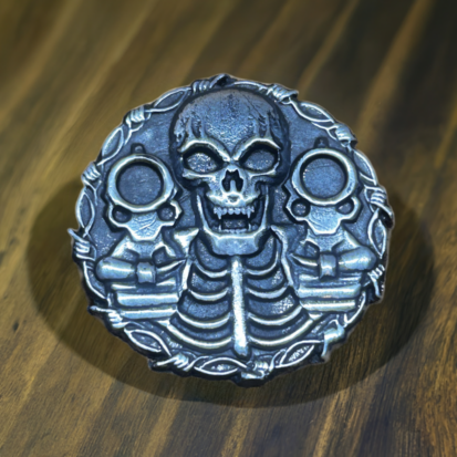 28g Silver Coin, Bold Skull & Dual Pistols Motif, Collectible Treasure, Edgy Gift for Silver Enthusiasts - Image 11