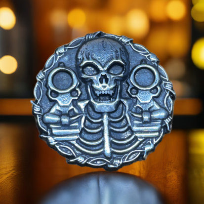 28g Silver Coin, Bold Skull & Dual Pistols Motif, Collectible Treasure, Edgy Gift for Silver Enthusiasts - Image 9