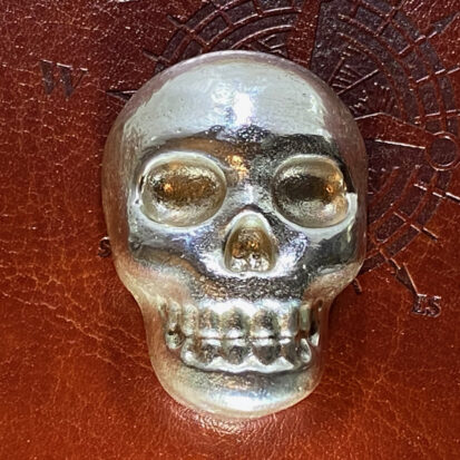 Plain Silver Skull – 100g Hand Poured Unique Decorative Piece, Perfect for Gothic Home Decor or Edgy Gift 4