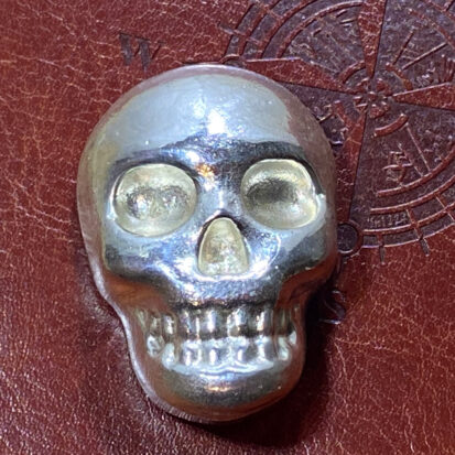 Plain Silver Skull – 100g Hand Poured Unique Decorative Piece, Perfect for Gothic Home Decor or Edgy Gift 3