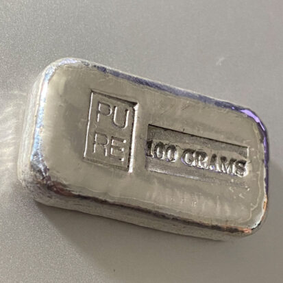 100g Solid Silver Bullion Bar – Pure Stamped 2