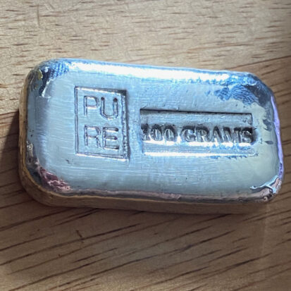 100g Solid Silver Bullion Bar - Pure Stamped - Image 7