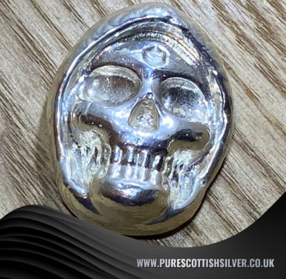 100g Solid Silver Grim Reaper Skull, Captivating Decorative Piece, Ideal for Art Collectors, Unique Birthday Gift for Horror Fans