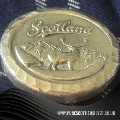 2 troy ounce silver round, Scottish Stag design, perfect for gifting or collecting, handmade in Scotland. 4