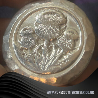 2 troy ounce, 999fs 3 thistles round, elegant silver art piece for showcasing or gifting on special occasions. 4