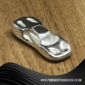 LamPourgini – Solid Silver Sports Car, 2 oz Hand-Poured Collectible, Perfect Display Model, Stunning Collector’s Gift