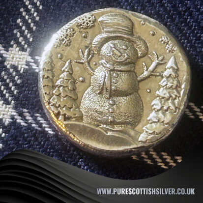 1 troy ounce, 999fs snowman round – exquisite handmade Scottish coin – ideal gift for Christmas or winter lovers. 2