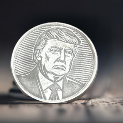 1oz Trump Round, 999fs Silver,  Handmade Solid Silver Keepsake, Unique Gift for Fans of America and Collectibles. - Image 2
