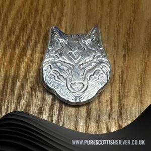 50g Solid Silver Wolf Bar – 999 Fine Silver from Scotland – Great Addition to Collection – Perfect Gift for Silver Lovers