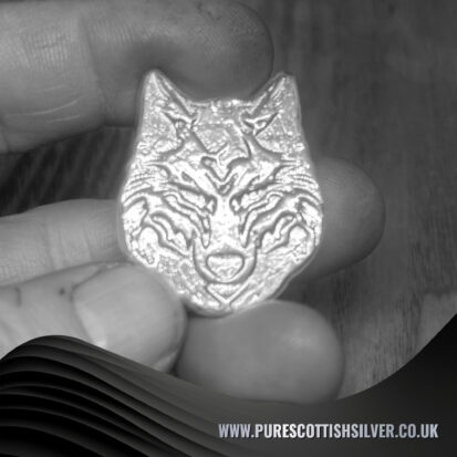 50g Solid Silver Wolf Bar – 999 Fine Silver from Scotland – Great Addition to Collection – Perfect Gift for Silver Lovers 4