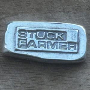 1oz Stuck Farmer Silver Bar 999fs, Premium Craftsmanship from Scotland, Unique Gift for Silver Enthusiasts.