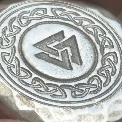 2 Troy Oz Handmade Silver Valknut Round, 999FS Scottish Craft, Perfect Gift for Viking Enthusiasts. - Image 3