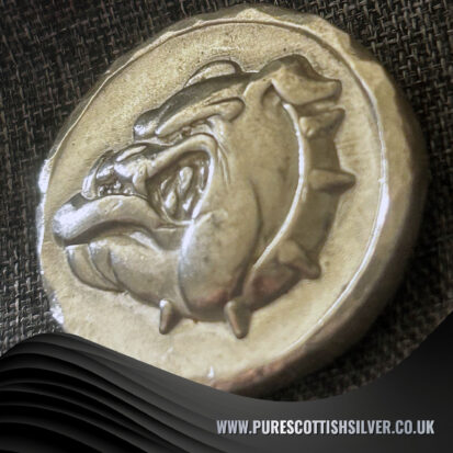 1 Troy oz Silver Round, 3D Handpoured Bulldog Coin for Collectors, Unique Gift for Dog Lovers 3