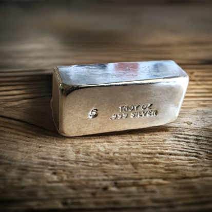 5 Troy oz Solid Silver Bullion Bar - Sideways - Image 4