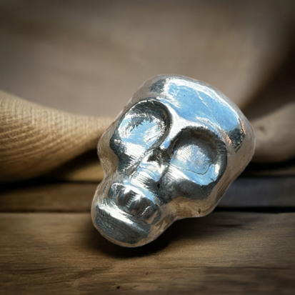 70g  Solid Silver Skull - Bullion Silver - Image 2
