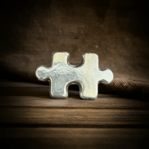 50g Jigsaw piece, solid silver, 999fs handmade in Scotland collectible silver art gift. 50g Jigsaw piece, solid silver, 999fs handmade in Scotland collectible silver art gift.