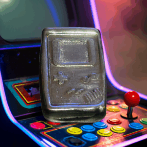 1oz Nintendo Bar,Solid Silver  999fs Handmade Collectible, Perfect Gift for Gamers, Unique Memorabilia.