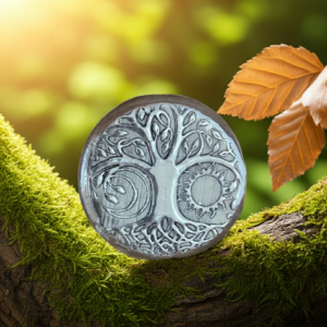 1oz Tree of Life Sun & Moon Embossed Solid Silver Round - Collectible, Spiritual Meditation Token, Unique Gift for Silver Enthusiasts