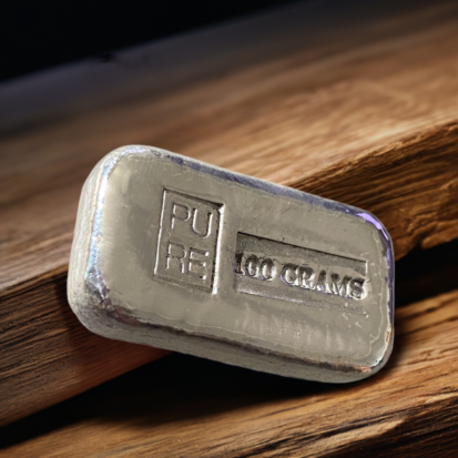 100g Solid Silver Bullion Bar - Pure Stamped - Image 4
