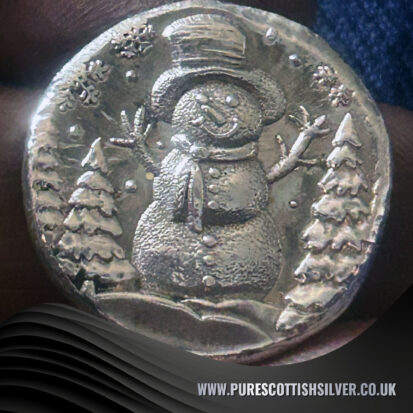 1 troy ounce, 999fs snowman round – exquisite handmade Scottish coin – ideal gift for Christmas or winter lovers. 6