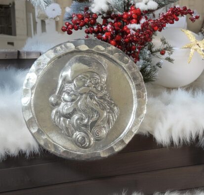 Silver Santa Round, 2 troy oz,handmade in Scotland, unique handcrafted coin for holiday gifts and decorations. 5