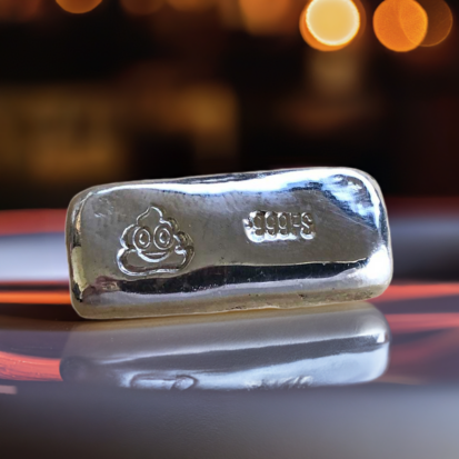 Poo Emoji 1 Troy Oz Silver bar