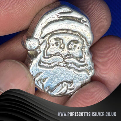 Solid Silver Santa – Hand Poured 50 Gram Father Christmas Figure – Unique Holiday Decor – Perfect Christmas Gift 3