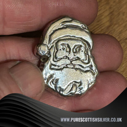 Solid Silver Santa – Hand Poured 50 Gram Father Christmas Figure – Unique Holiday Decor – Perfect Christmas Gift 4