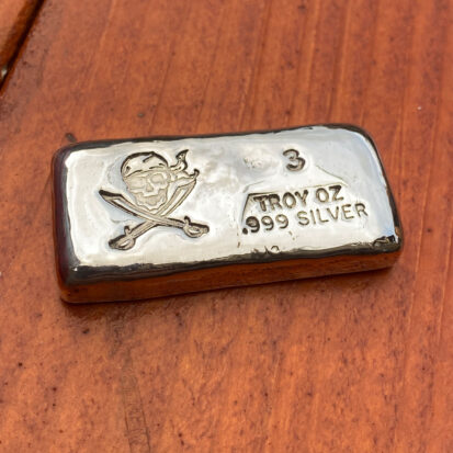 3ozt Silver Pirate Bar – Hand Poured