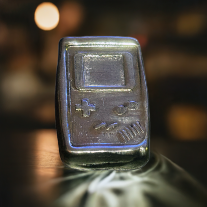 1oz Solid Silver Nintendo Bar, 999fs Handmade Collectible, Perfect Gift for Gamers, Unique Memorabilia.