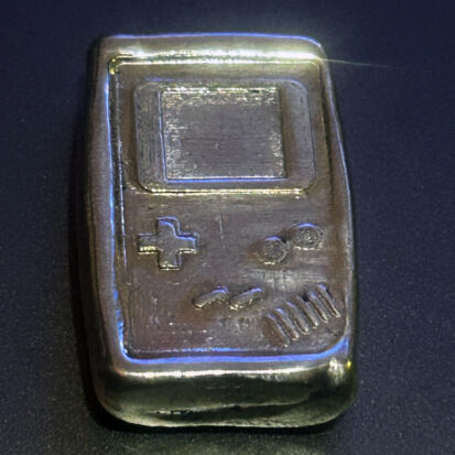 1oz Solid Silver Nintendo Bar, 999fs Handmade Collectible, Perfect Gift for Gamers, Unique Memorabilia.