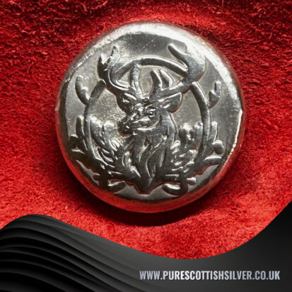 2oz Solid Silver Round – Hand Poured, Embossed stag Design, Collector’s Piece, Unique Housewarming Gift