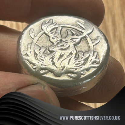 2oz Solid Silver Round – Hand Poured, Embossed stag Design, Collector’s Piece, Unique Housewarming Gift 2