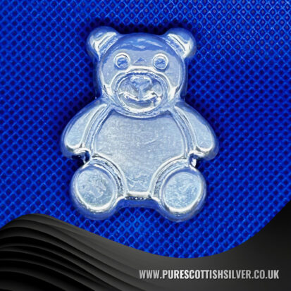 2 oz Solid Silver Hand Poured Teddy Bear – Unique Artisan Crafted Keepsake – Perfect for Collectors or Christening Gift 4