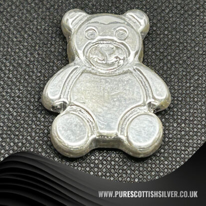 2 oz Solid Silver Hand Poured Teddy Bear – Unique Artisan Crafted Keepsake – Perfect for Collectors or Christening Gift 5